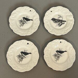 Set 4 Mary Carol Home Collection Mini Bird Plate Ornaments 3.5”
